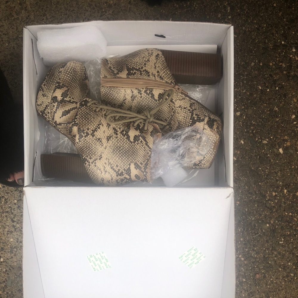 Snakeskin ankle boots